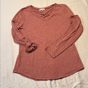 Thyme & Honey Women's Long Sleeve Top - Rust Red
